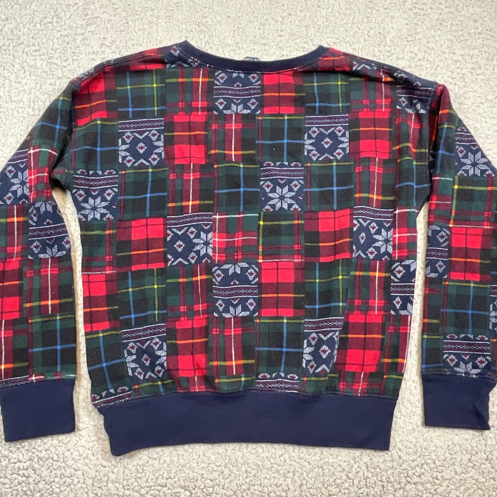 Polo Ralph Lauren Sweatshirt Kids L 12-14 Multi Excellent Patchwork Plaid Nordic